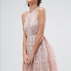 ASOS Lace Pinny Scallop Edge Midi Prom Dress